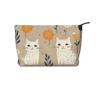 WZYCWB Two Funny Cats Printed Cosmetic Storage Bag, Perfect for Business Trips and Travel.