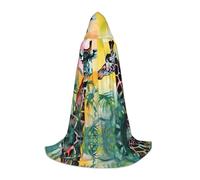 WZYCWB Two giraffes. Printed Hooded Cape | Cosplay Costume, Halloween Anime Party Prop - Large