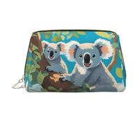 WZYCWB Two Happy Koalas Printed Leather Cosmetic Bag - Stylish and Portable Cosmetic Storage Bag
