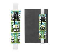 WZYCWB Two happy pandas Diary pencil pouches, PVC pen holders and pen holders with elastic bands, and bookmarks are the best gift choices., White, One Size