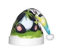 WZYCWB Two happy pandas Patterned Christmas Hats for Kids, Cute Pointed Hats, Christmas Party Decorations and Gifts for Family Gatherings