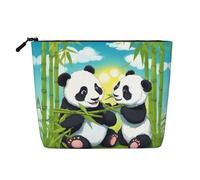 WZYCWB Two happy pandas Patterned cosmetic bag, travel cosmetic bag, multifunctional storage bag, storage for daily necessities