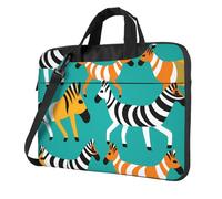 WZYCWB two-headed zebra 14 inch Print Laptop Crossbody Bag/Briefcase, Suitable for Daily Office Use and Business Travel