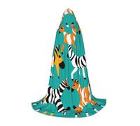 WZYCWB two-headed zebra Print L Hooded Cape | Cosplay Costume, Halloween Anime Party Prop