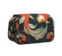 WZYCWB Two koi carps Portable Pencil Case ideal for organizing pens in the office or storing makeup brushes