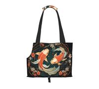 WZYCWB Two koi carps Printed Pet Shoulder Bag - Lightweight, Breathable Travel Small Pet Shoulder Bag