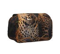 WZYCWB Two leopard brothers Portable Pencil Case ideal for organizing pens in the office or storing makeup brushes