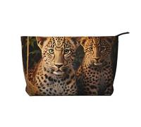 WZYCWB Two Leopard Brothers Printed Cosmetic Storage Bag, Perfect for Business Trips and Travel.