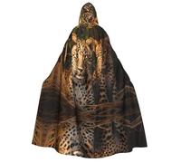 WZYCWB Two leopard brothers Printed Hooded Cape - Perfect for Halloween parties, theatrical performances, and photoshoots.