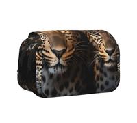 WZYCWB Two leopards snuggling together Portable Pencil Case ideal for organizing pens in the office or storing makeup brushes