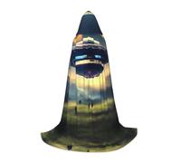 WZYCWB UFO landing Print L Hooded Cape | Cosplay Costume, Halloween Anime Party Prop