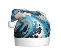 WZYCWB Ukiyo-e style waves Adult Christmas hats and printed party hats are perfect for New Year's Christmas and family parties