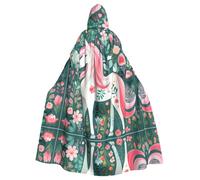 WZYCWB Unicorn with pink hair Patterned ball cape, adult extended wizard robe, masquerade costume, carnival theme party dress