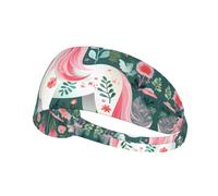 WZYCWB Unicorn with pink hair Printed sports headband, sports sweatband, moisture wicking