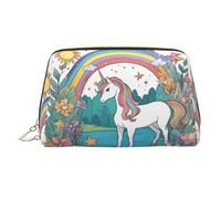 WZYCWB Unicorns by The River Printed Leather Cosmetic Bag - Stylish and Portable Cosmetic Storage Bag
