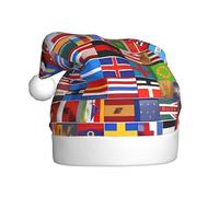 WZYCWB Various flags Adult Christmas hat, unisex, Santa Claus, Christmas, Halloween, holiday party adult plush Christmas hat