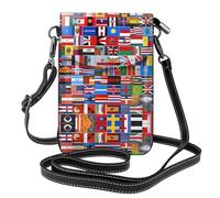 WZYCWB Various flags Lightweight leather crossbody phone bag, women's shoulder bag cell phone wallet, travel bag with credit card slots,