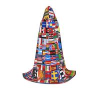 WZYCWB Various flags M Patterned Hooded Cape Cosplay Costume - Holiday Party Costume Props
