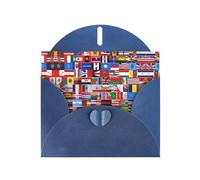 WZYCWB Various flags Patterned Blue Holiday Card (6x4) with Envelope. Suitable for birthdays, weddings, and condolences.