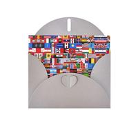 WZYCWB Various flags Patterned Gray Holiday Card (6x4) with Envelope. Suitable for birthdays, weddings, and condolences.