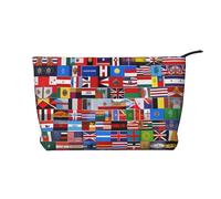WZYCWB Various Flags Patterned Toiletry Storage Bag, Essential for organizing Cosmetics and Skincare Products.
