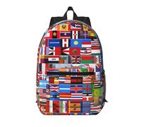 WZYCWB Various flags Printed backpack with pockets - suitable for work, business trips, travel, sports