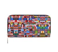 WZYCWB Various flags Printed zippered wallet perfect for travel, business, and everyday wear. Holds cell phones and cash.