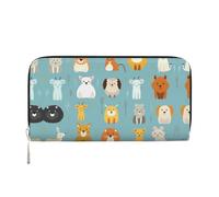 WZYCWB Various flowers Leather clutch bags zipper wallets and card holders are perfect for travel or daily use, Various Cartoon Animals, One Size