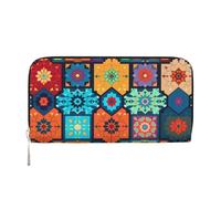 WZYCWB Various flowers Leather clutch bags zipper wallets and card holders are perfect for travel or daily use, Variety Of Patterns, One Size