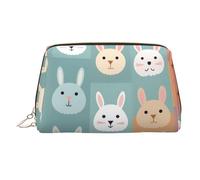 WZYCWB Various Rabbits Printed Leather Cosmetic Bag - Stylish and Portable Cosmetic Storage Bag