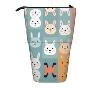 WZYCWB Various Rabbits Printed Retractable Pen Holder Suitable for use as a Simple Cosmetic Bag, Wallet, etc.