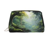 WZYCWB Vast Forests Printed Leather Cosmetic Bag - Stylish and Portable Cosmetic Storage Bag