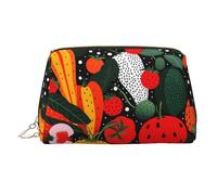 WZYCWB Vegetable Pattern Printed Leather Cosmetic Bag - Stylish and Portable Cosmetic Storage Bag