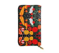 WZYCWB vegetable pattern Printed leather wallet, 7.5 x 4.1-inch long credit card holder, portable travel cash wallet