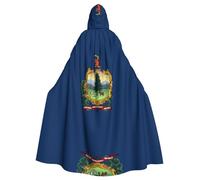 WZYCWB Vermont State Flag Patterned hooded cape, robe Cosplay costume for men and women, Halloween adult role play costume