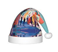 WZYCWB Vibrant town Patterned Christmas Party Hat, Children's Class Activity Gift, Christmas Holiday Decoration Prop