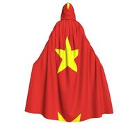 WZYCWB Vietnamese flag Printed adult party decoration cape, Halloween hooded cape, unisex Halloween, carnival, masquerade, role play
