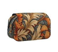 WZYCWB Vintage Flower Leaves Portable Pencil Case ideal for organizing pens in the office or storing makeup brushes