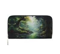 WZYCWB Vintage Insect Pattern Leather clutch bags zipper wallets and card holders are perfect for travel or daily use, Vast Forests, One Size