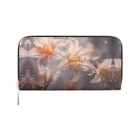 WZYCWB Vintage Insect Pattern Leather clutch bags zipper wallets and card holders are perfect for travel or daily use, Vibrant Vermilion, One Size