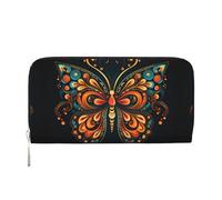 WZYCWB Vintage Insect Pattern Leather clutch bags zipper wallets and card holders are perfect for travel or daily use, Vintage Butterfly Shape, One Size