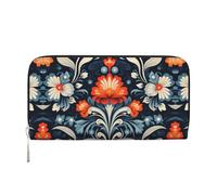 WZYCWB Vintage Insect Pattern Leather clutch bags zipper wallets and card holders are perfect for travel or daily use, Vintage Decorative Tattoos, One Size