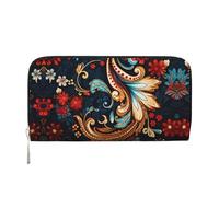 WZYCWB Vintage Insect Pattern Leather clutch bags zipper wallets and card holders are perfect for travel or daily use, Vintage Beautiful Floral, One Size