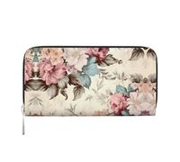 WZYCWB Vintage Insect Pattern Leather clutch bags zipper wallets and card holders are perfect for travel or daily use, Vibrant Flora, One Size