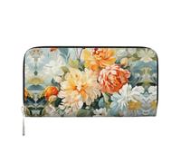 WZYCWB Vintage Insect Pattern Leather clutch bags zipper wallets and card holders are perfect for travel or daily use, Vibrant Flowers, One Size