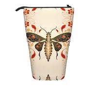 WZYCWB Vintage Insect Pattern Printed Retractable Pen Holder Suitable for use as a Simple Cosmetic Bag, Wallet, etc.