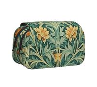 WZYCWB Vintage Teal Pattern Portable Pencil Case ideal for organizing pens in the office or storing makeup brushes