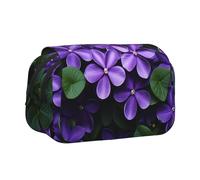 WZYCWB Violets in Bloom Portable Pencil Case ideal for organizing pens in the office or storing makeup brushes