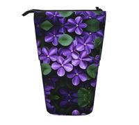WZYCWB Violets in Bloom Printed Retractable Pen Holder Suitable for use as a Simple Cosmetic Bag, Wallet, etc.