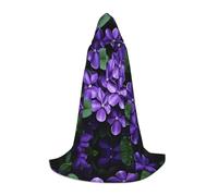 WZYCWB Violets in Bloom S Patterned Hooded Cape Cosplay Costume - Holiday Party Costume Props